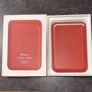 Apple iPhone Leather Wallet - Red